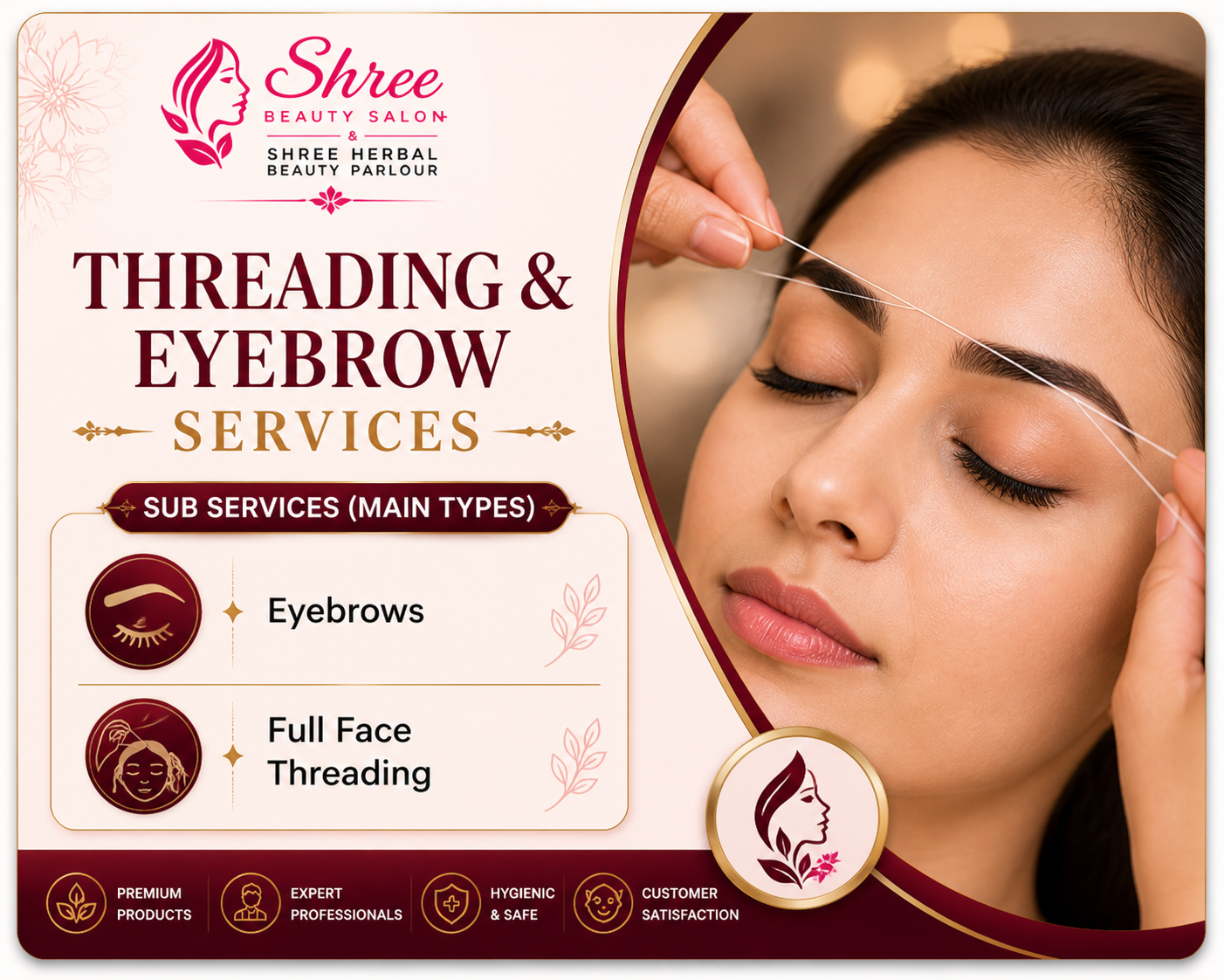 Threading service at Shree Herbal Beauty Parlour